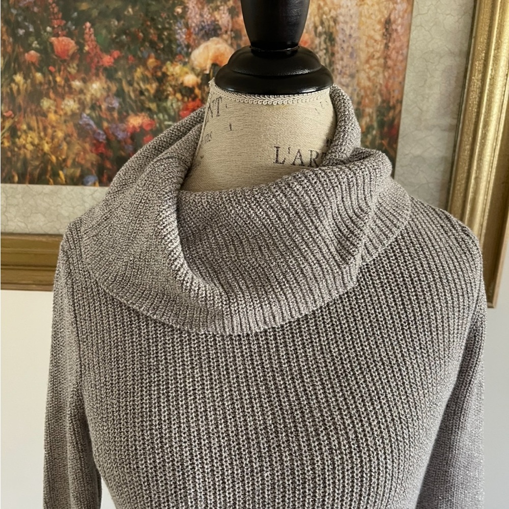 WHBM Metallic Silver to Rose Gold Ombré Cowl Neck Sweater - Picture 11 of 16